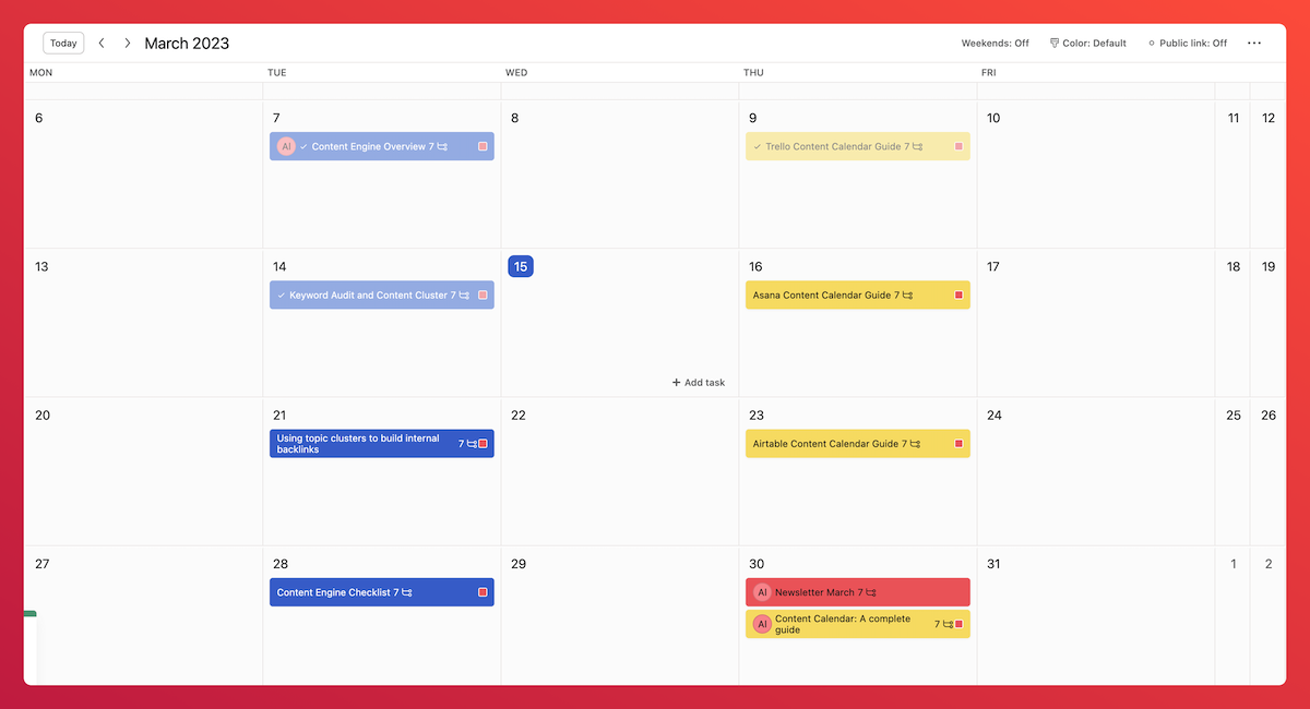 Asana content calendar A complete guide